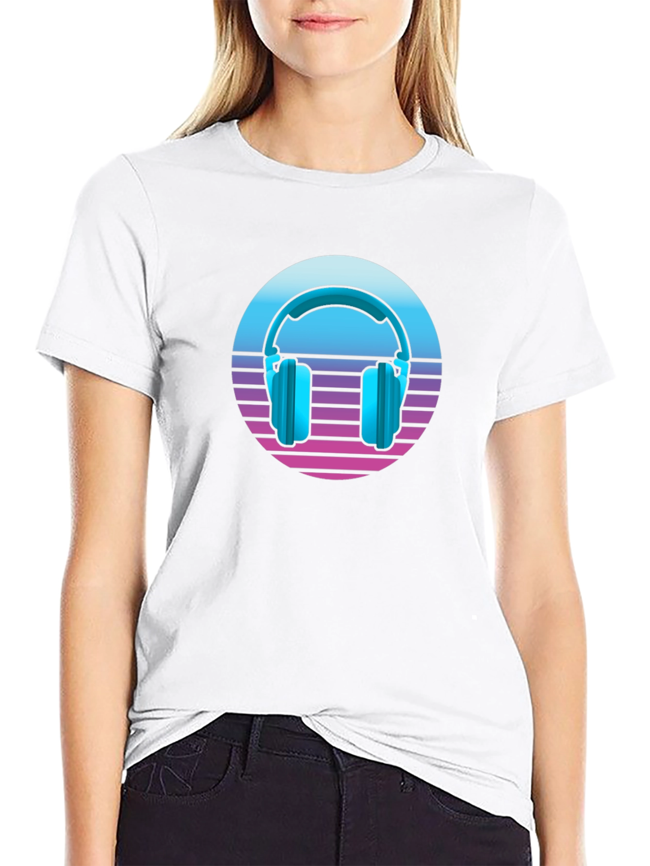 Retro Headphones T-Shirt - Synthwave Style!
