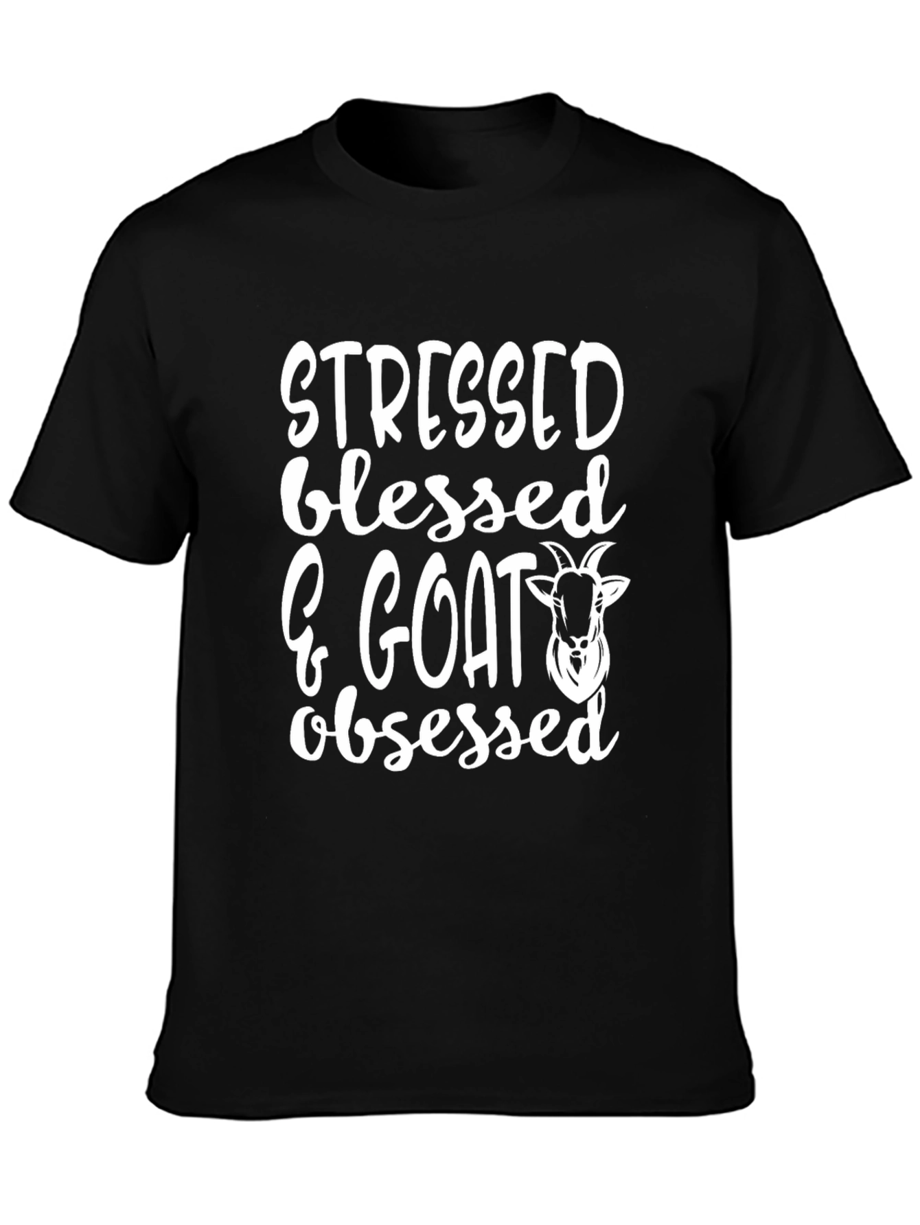 Stressed Blessed & Goat Obsessed Graphic Tee