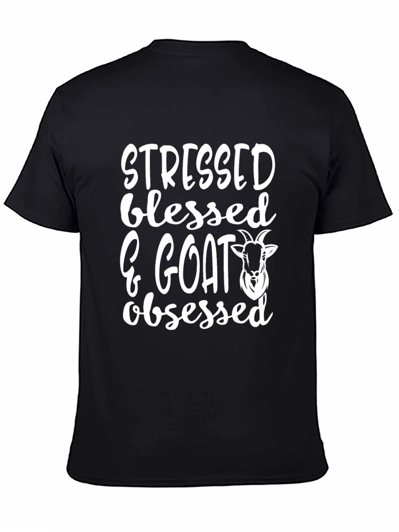 Stressed Blessed & Goat Obsessed Graphic Tee