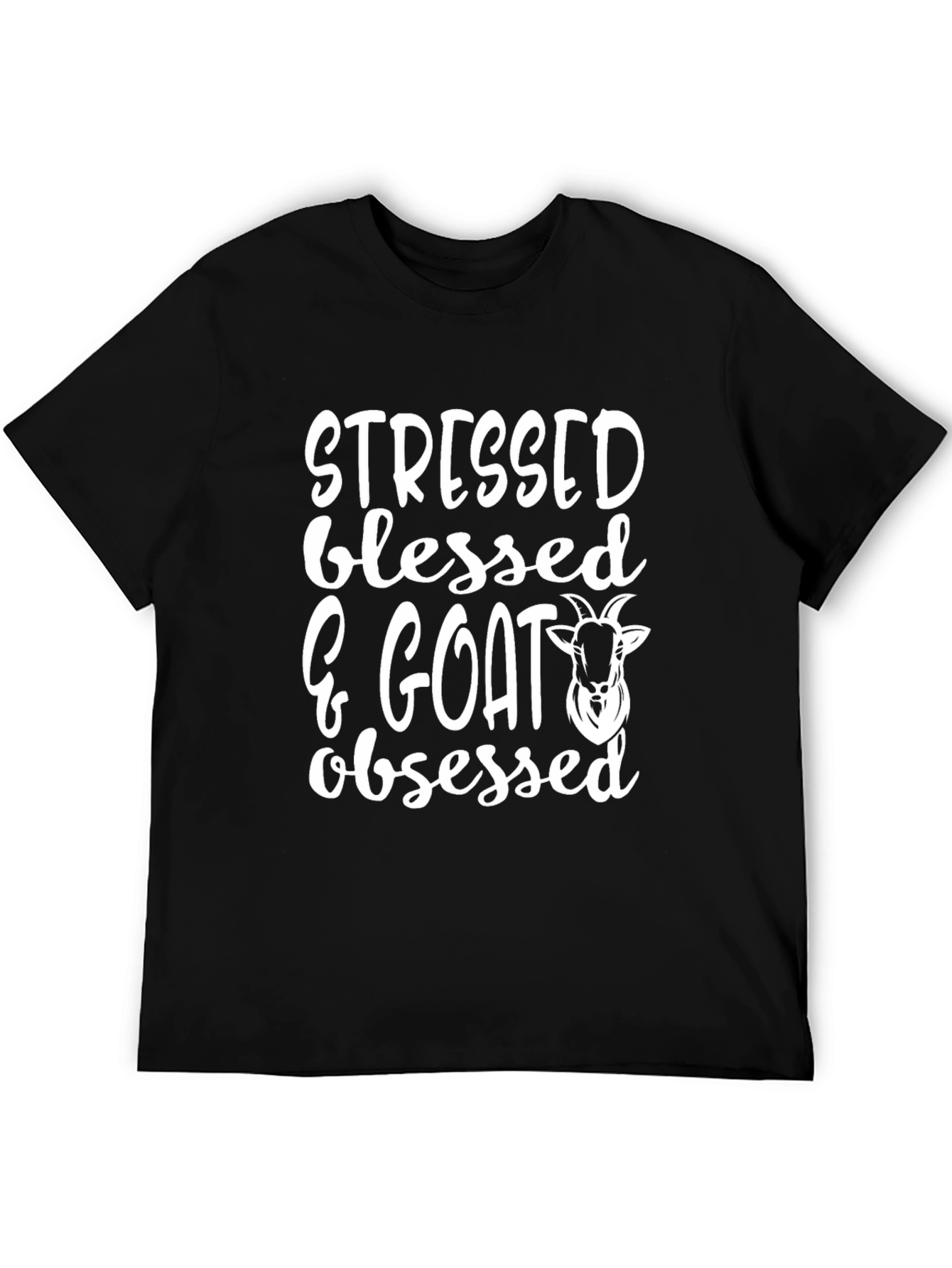 Stressed Blessed & Goat Obsessed Graphic Tee