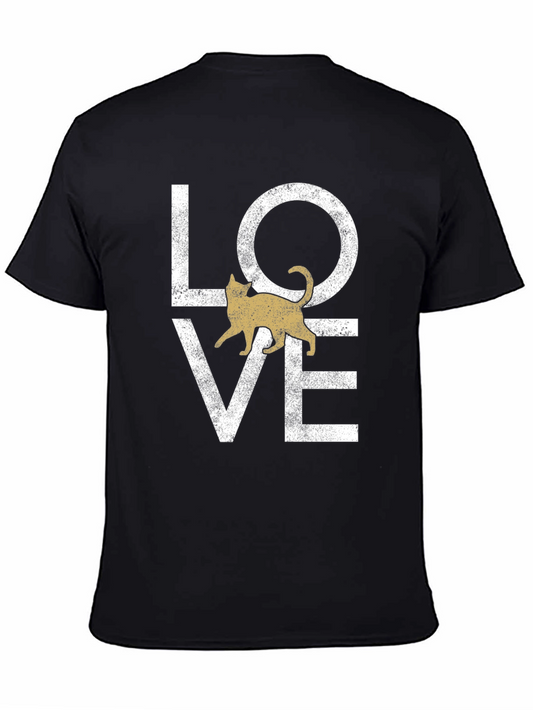 Love Cat Graphic Tee - Black