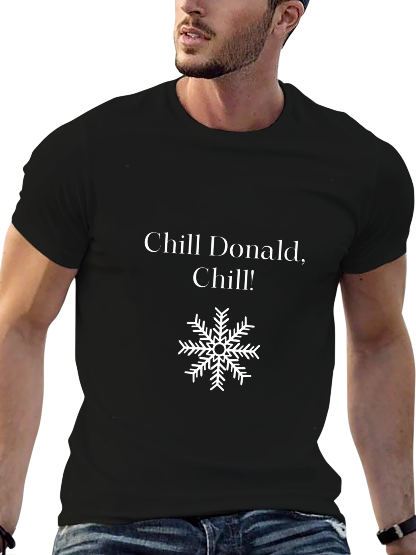 Chill Donald Graphic Tee - Black Crew Neck T-Shirt