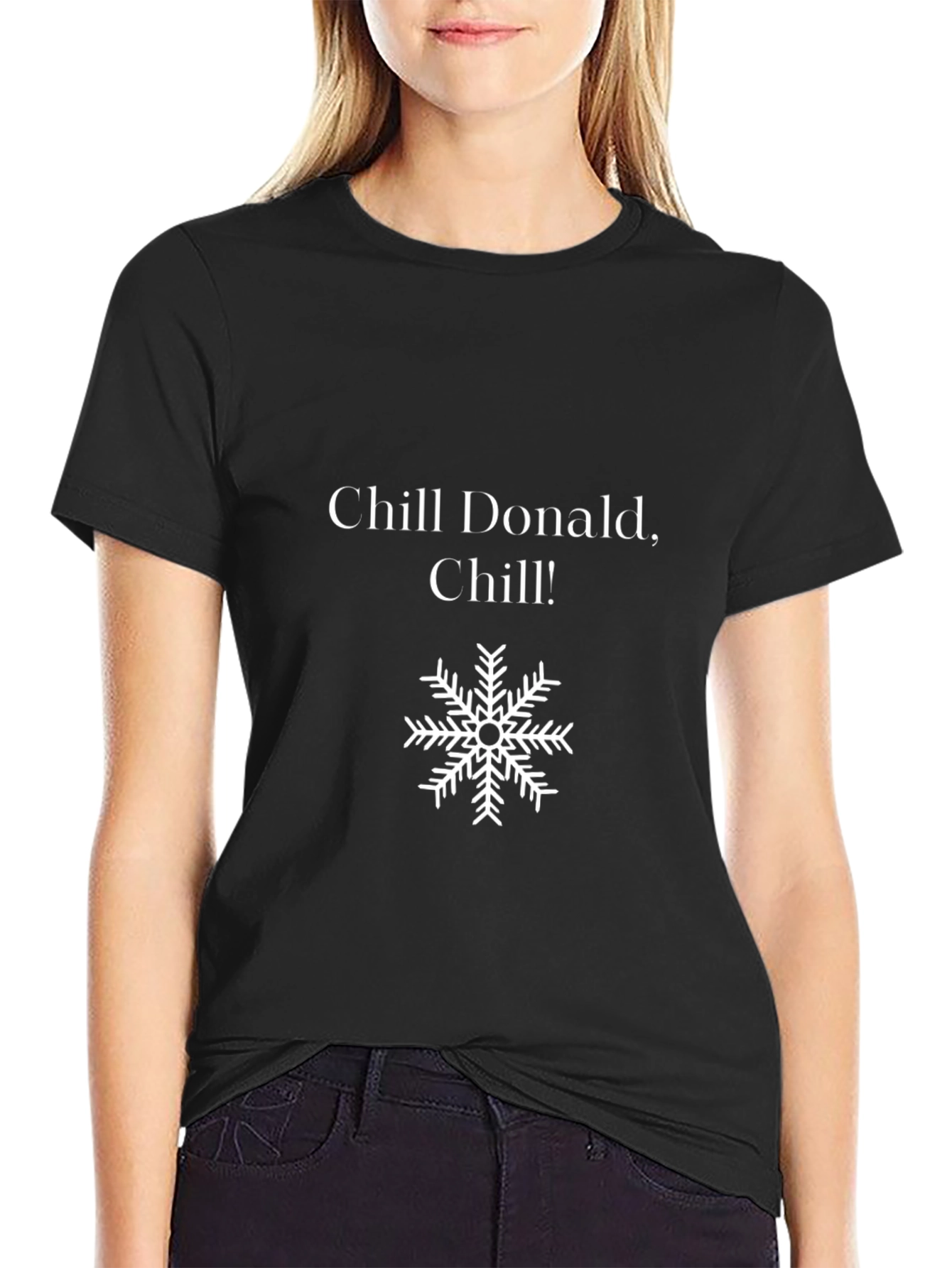 Chill Donald Graphic Tee - Black Crew Neck T-Shirt