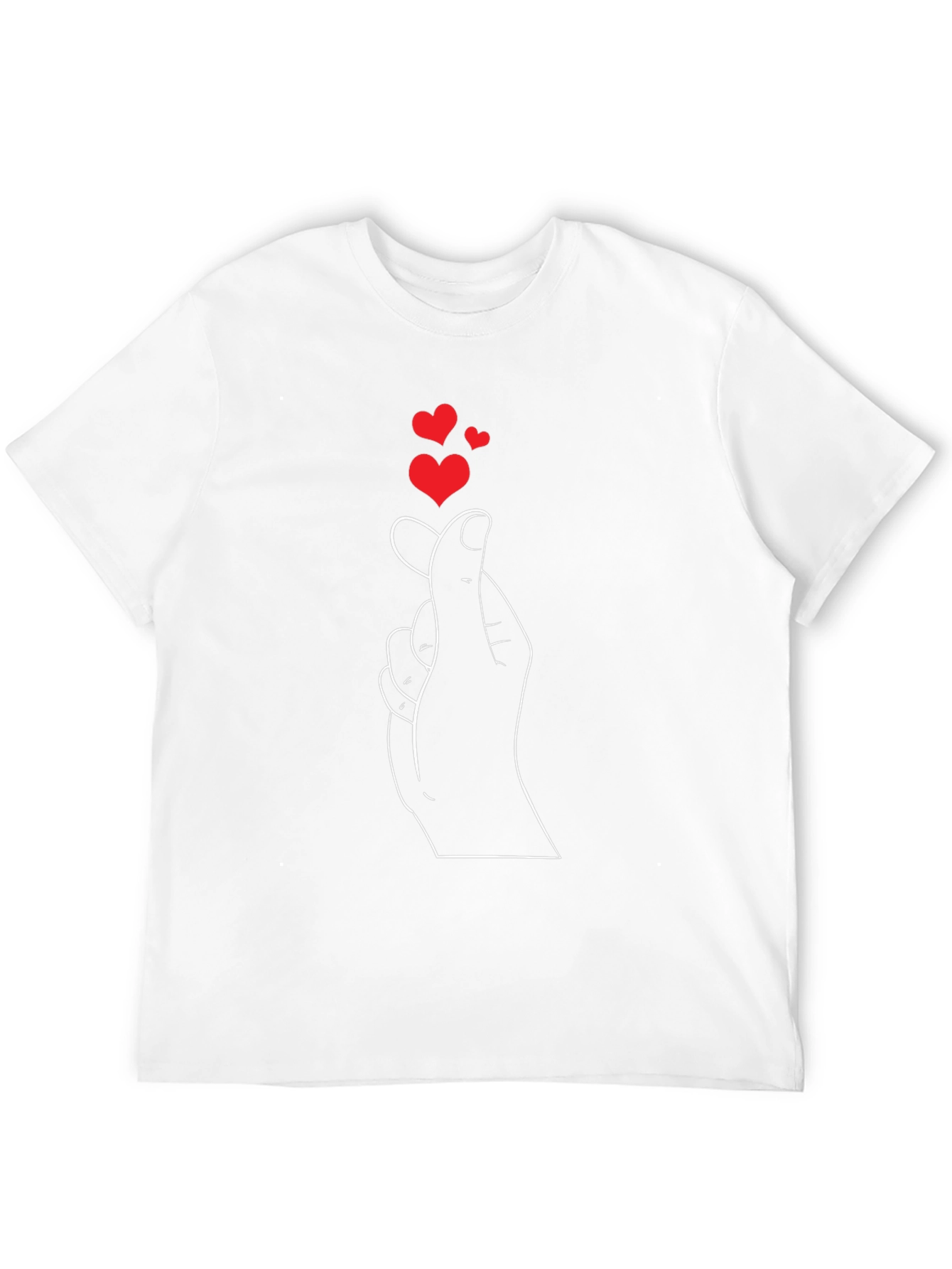 Heart Fingers Graphic T-Shirt - Casual Black Tee