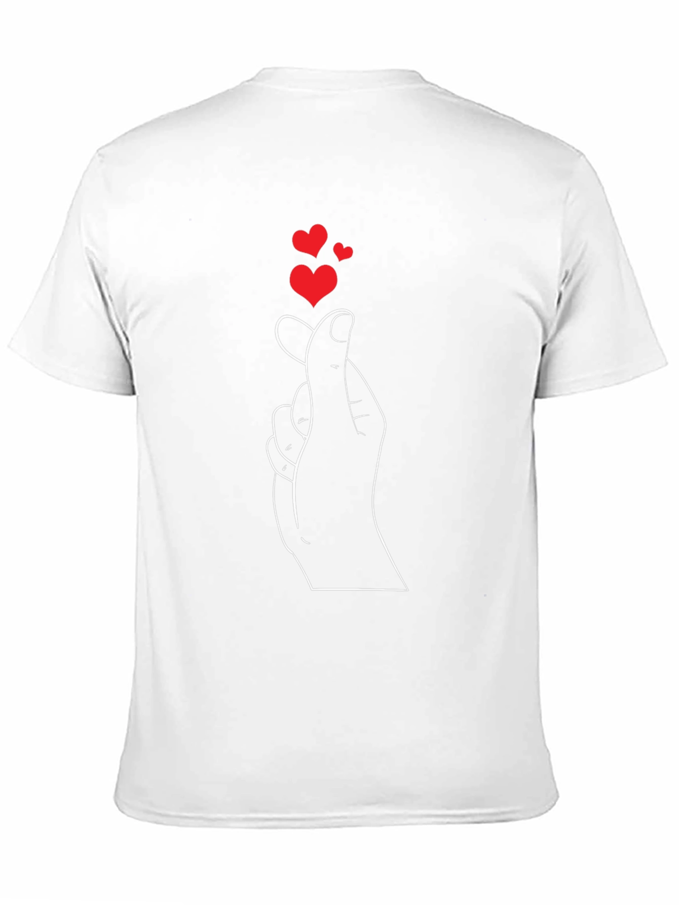 Heart Fingers Graphic T-Shirt - Casual Black Tee