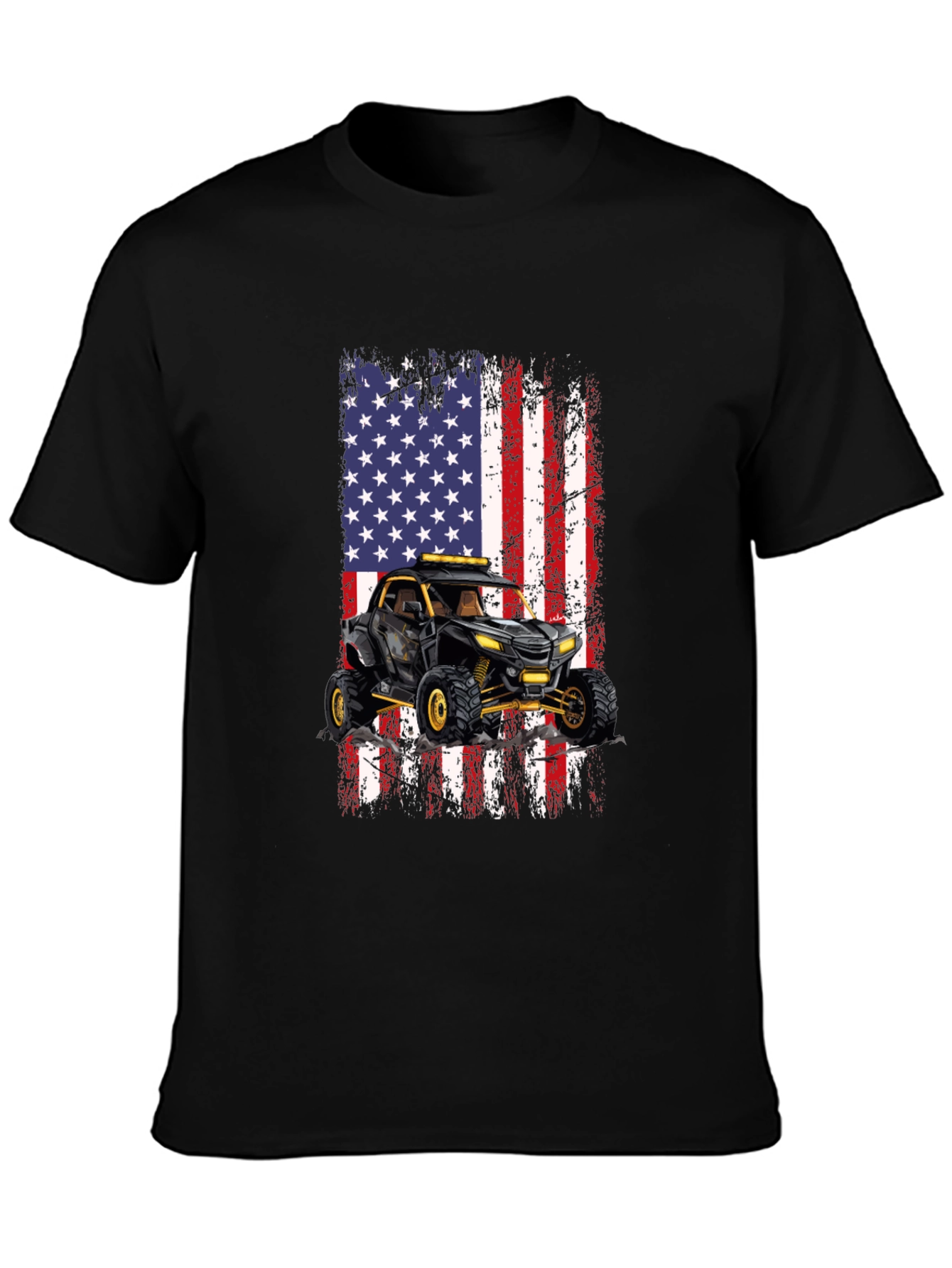 American Flag ATV Black T-Shirt