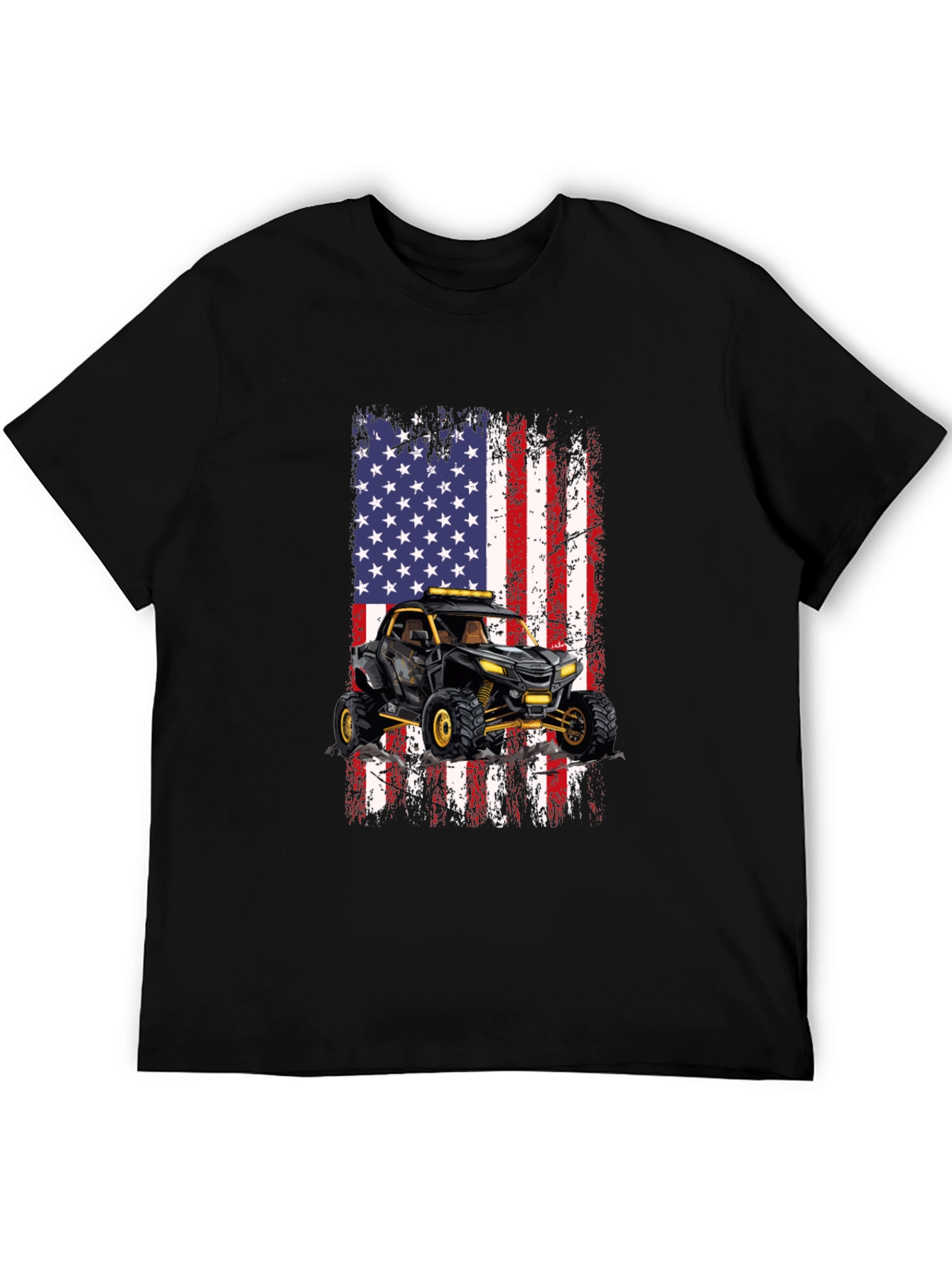 American Flag ATV Black T-Shirt