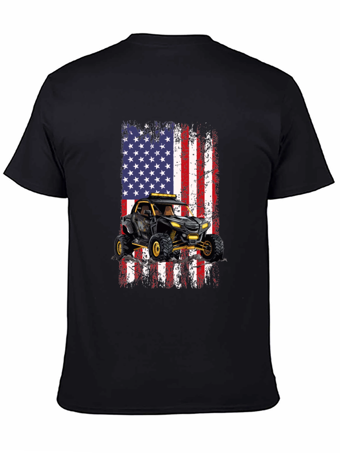 American Flag ATV Black T-Shirt