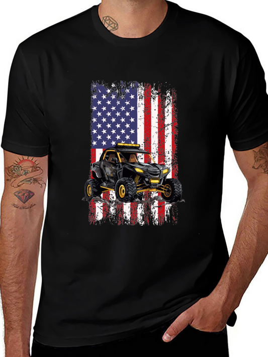 American Flag ATV Black T-Shirt