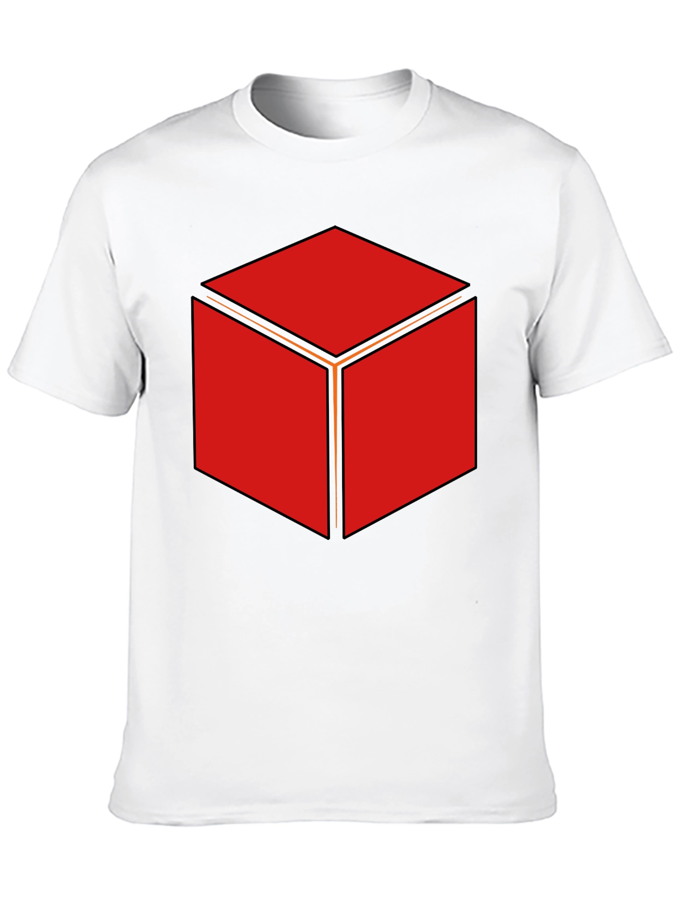 Geometric Cube Graphic Print Black T-Shirt