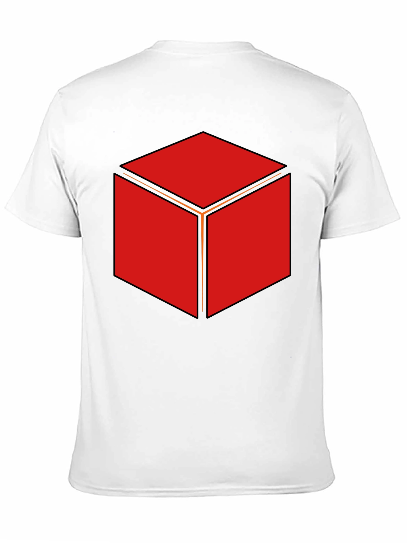 Geometric Cube Graphic Print Black T-Shirt