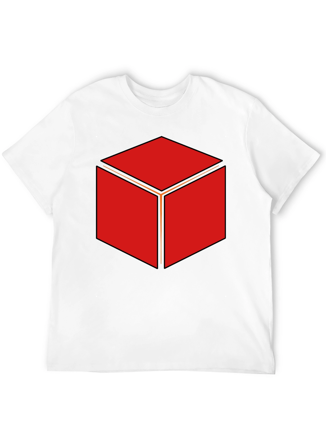 Geometric Cube Graphic Print Black T-Shirt