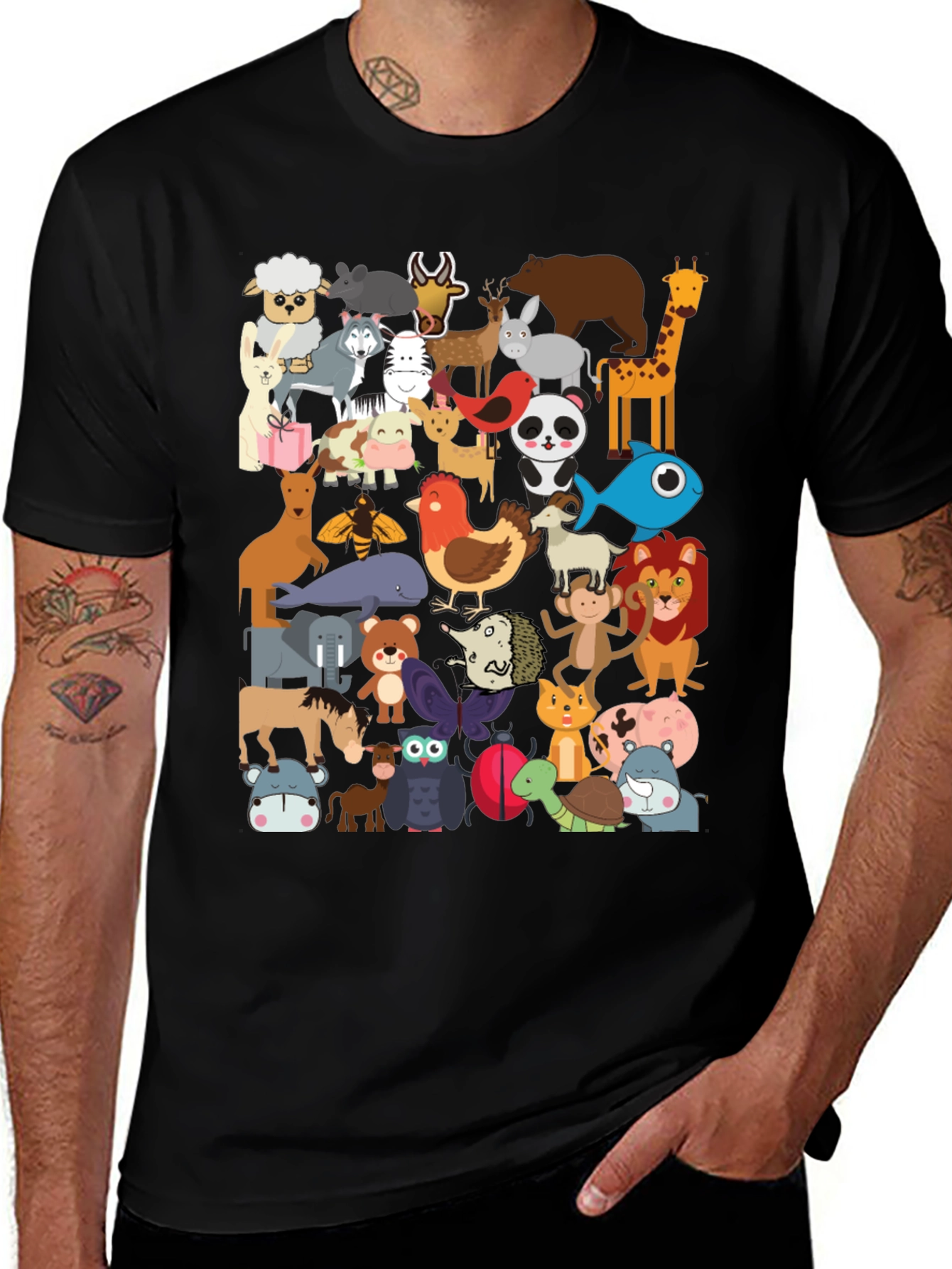 Animal Kingdom Tee - Fun Cartoon Design