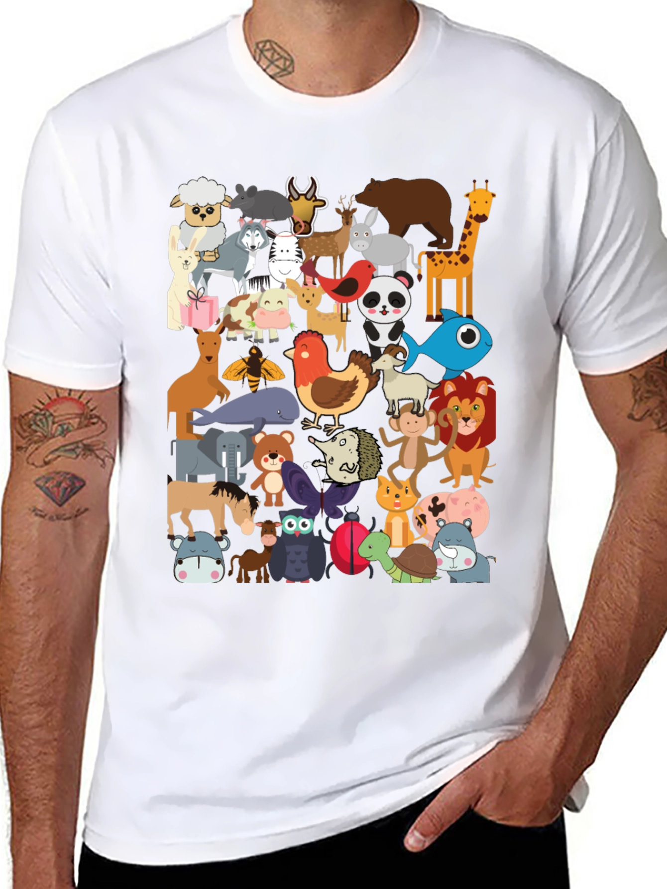 Animal Kingdom Tee - Fun Cartoon Design