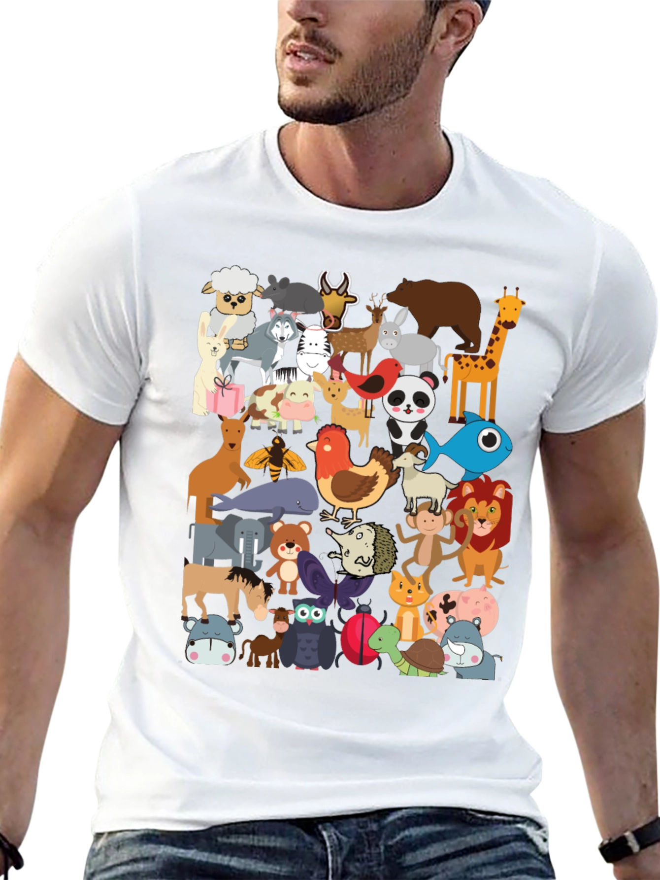 Animal Kingdom Tee - Fun Cartoon Design