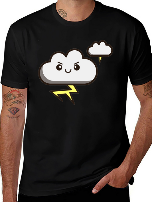 Storm Cloud Graphic T-Shirt - Black Cotton Tee