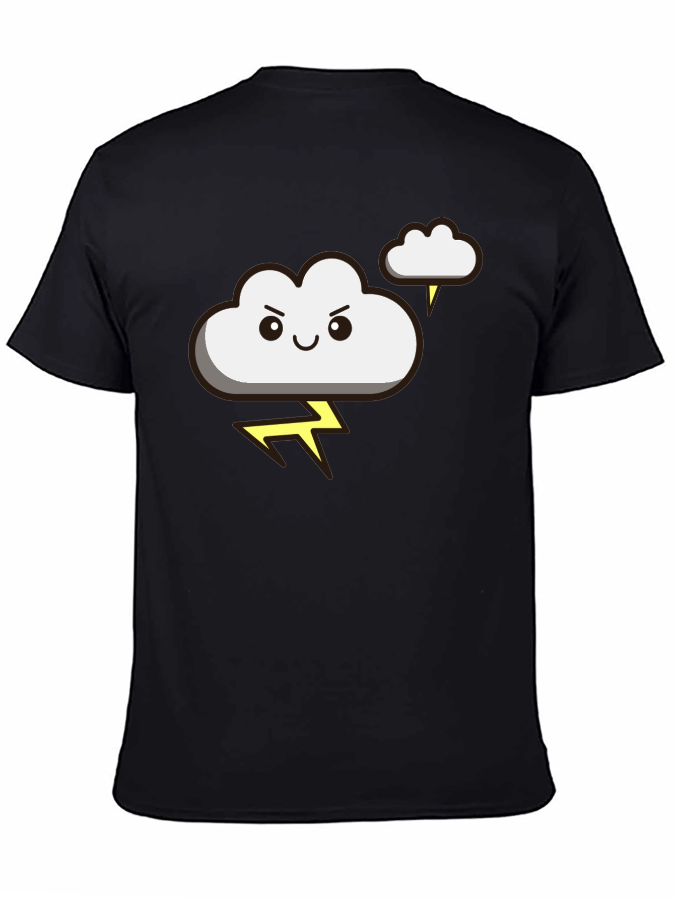 Storm Cloud Graphic T-Shirt - Black Cotton Tee
