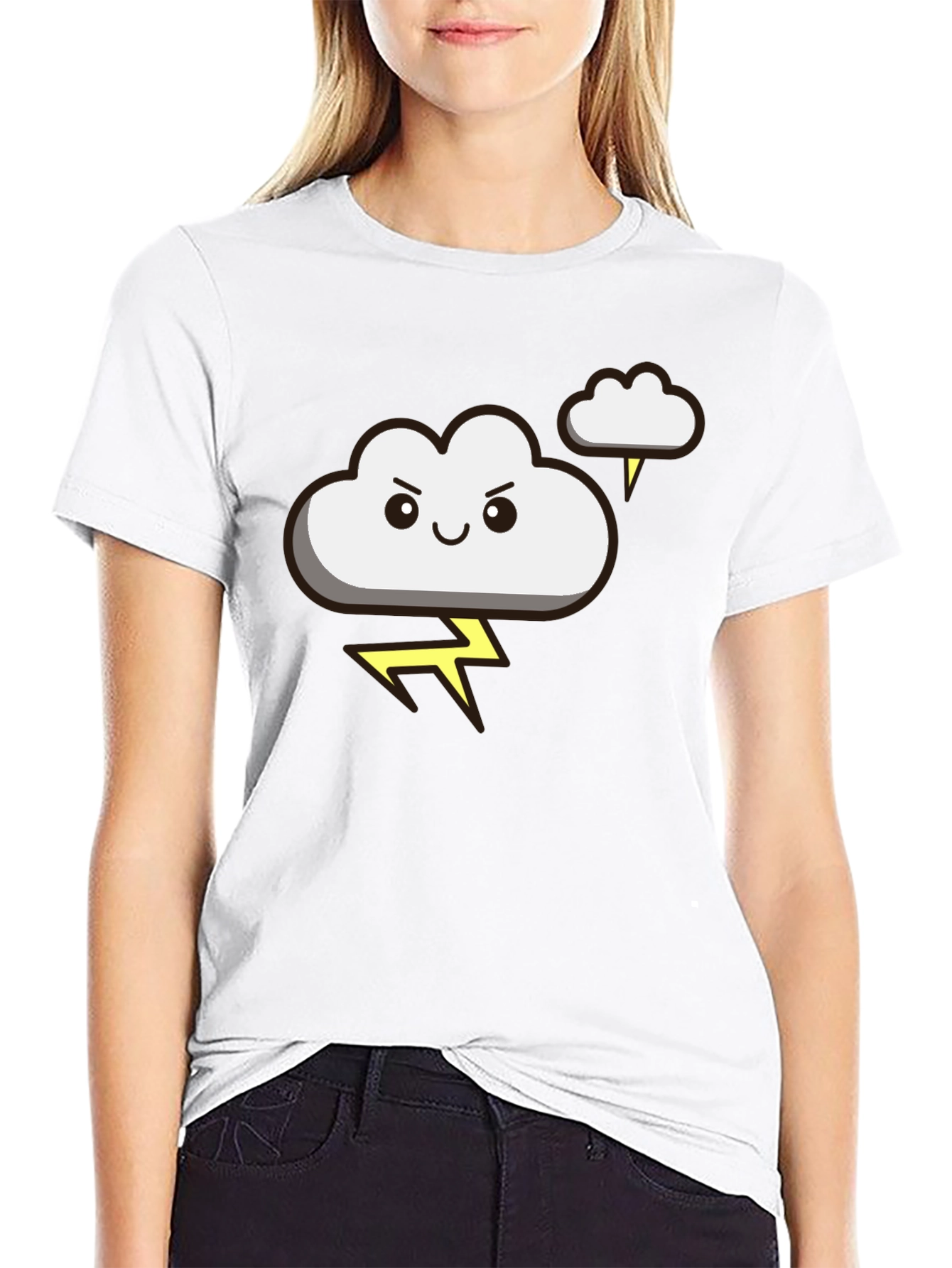 Storm Cloud Graphic T-Shirt - Black Cotton Tee