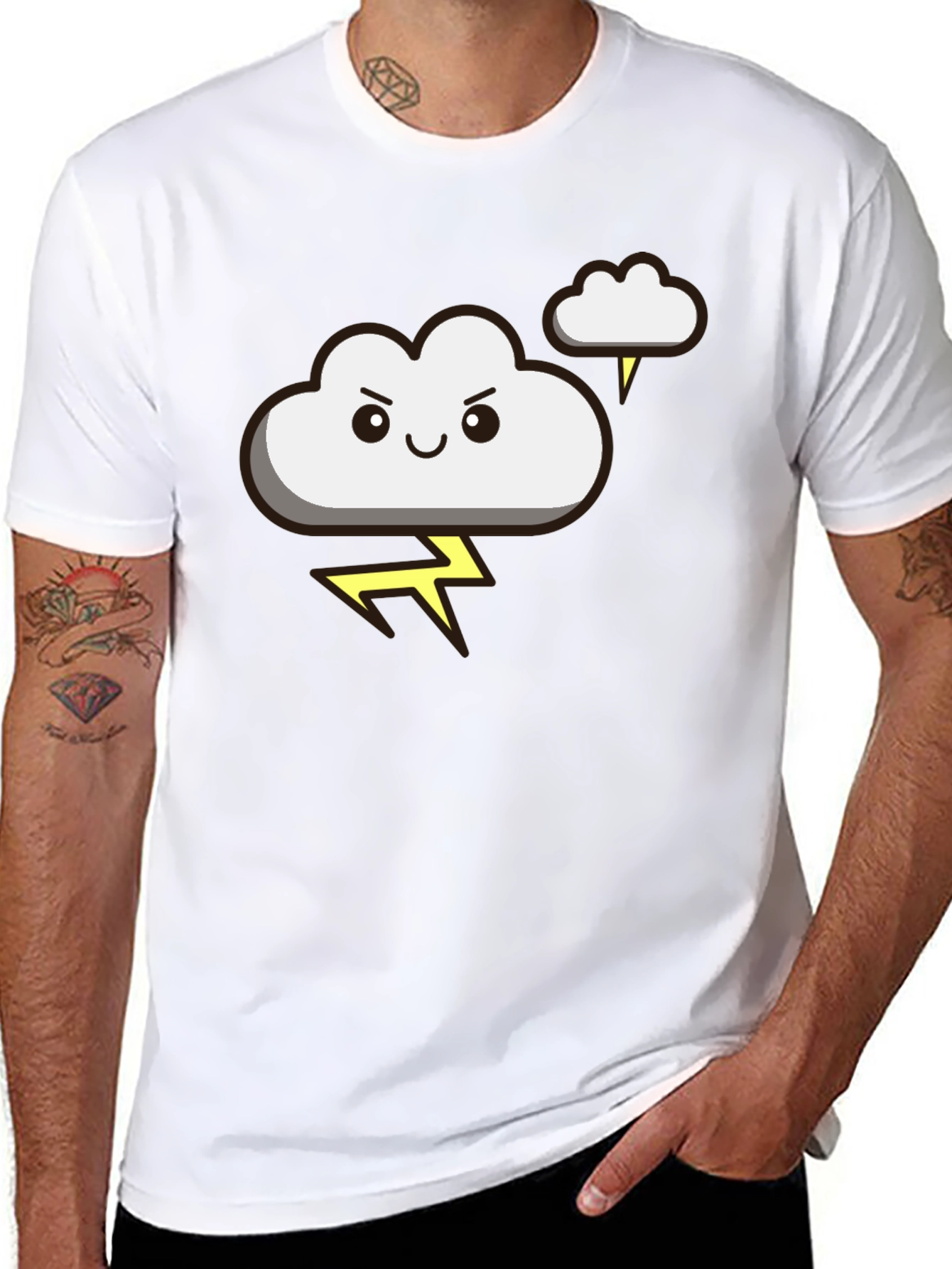 Storm Cloud Graphic T-Shirt - Black Cotton Tee