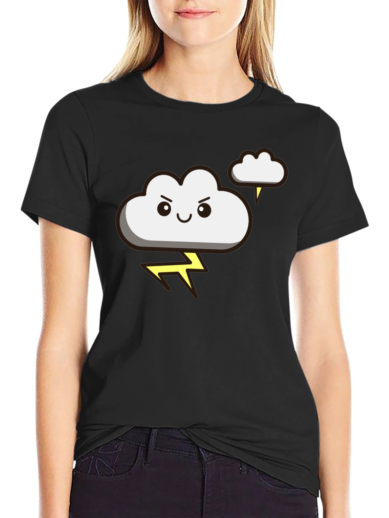 Storm Cloud Graphic T-Shirt - Black Cotton Tee