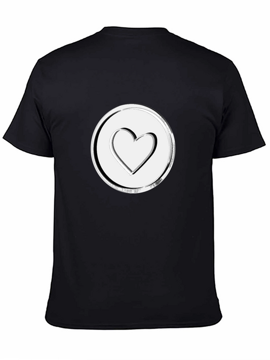 Heart Emblem Black Tee - Stylish & Modern