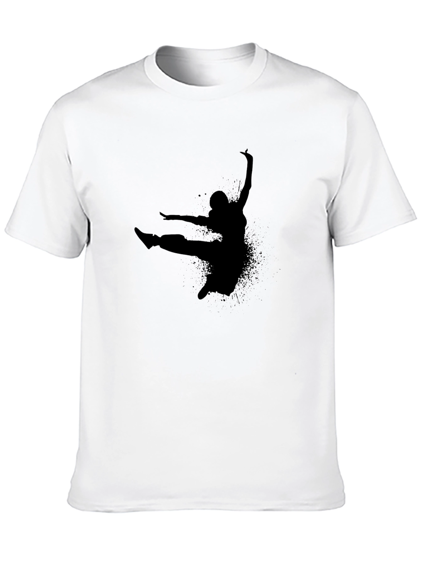 Black T-Shirt with Dancer Silhouette Graphic