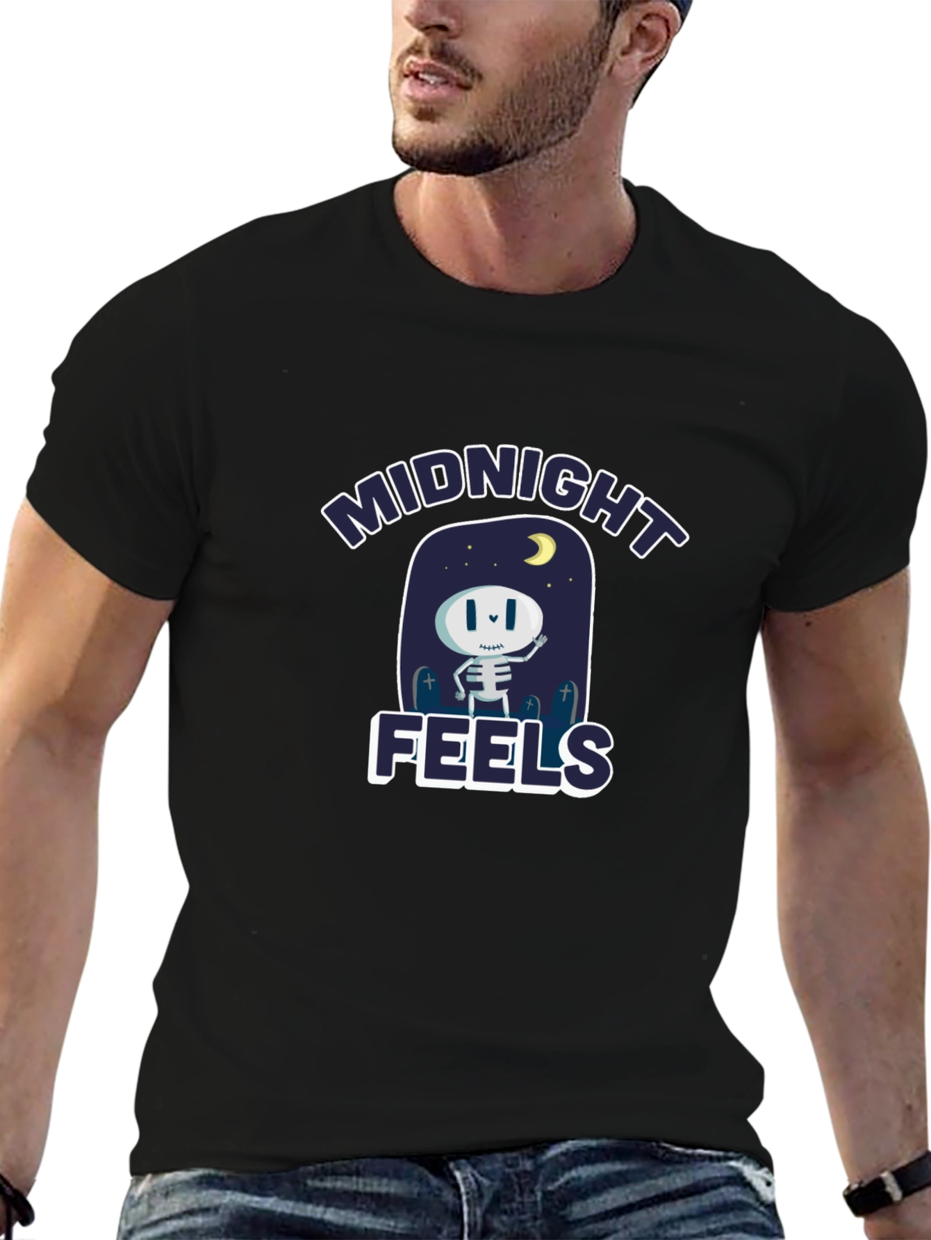 Midnight Feels Black Graphic Tee
