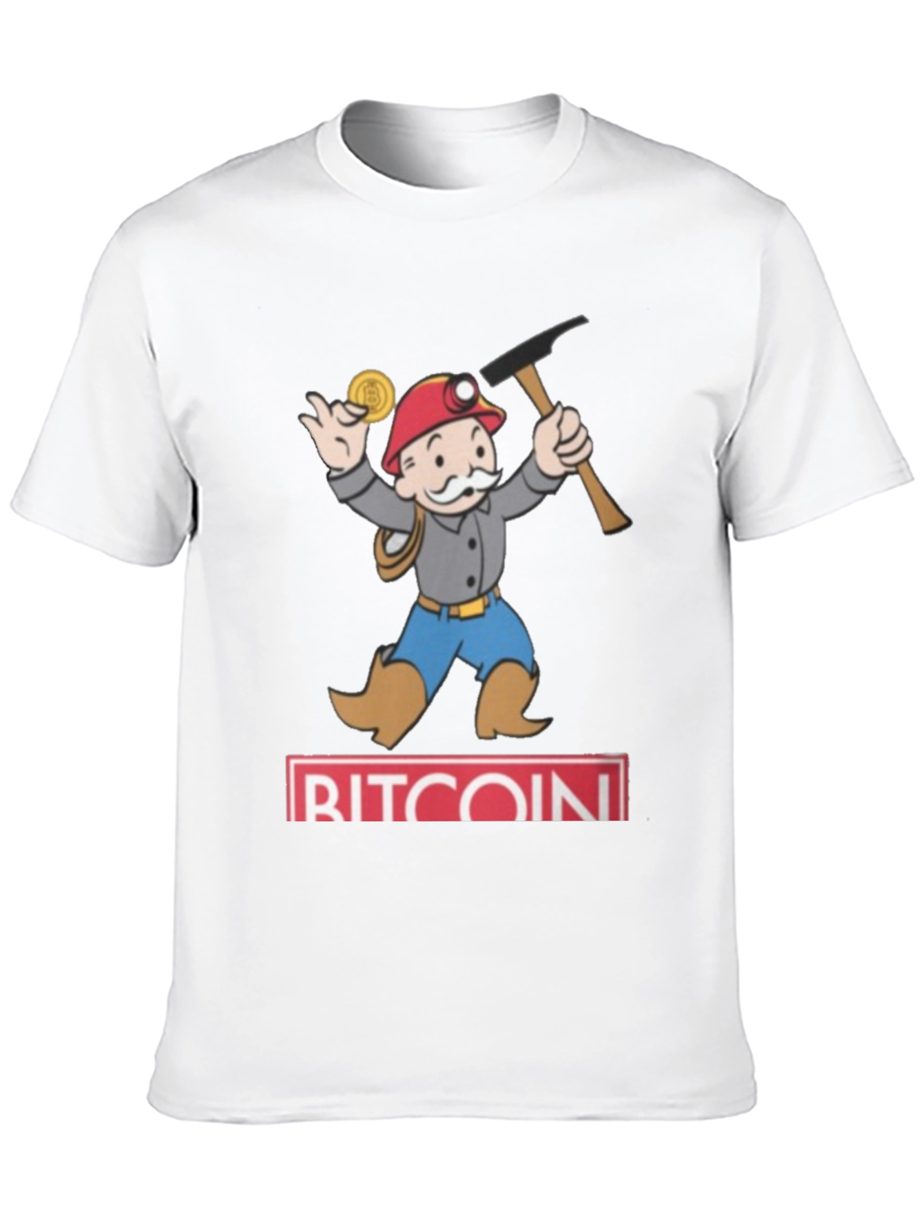 Bitcoin Miner Cartoon T-Shirt - Black Cotton Blend