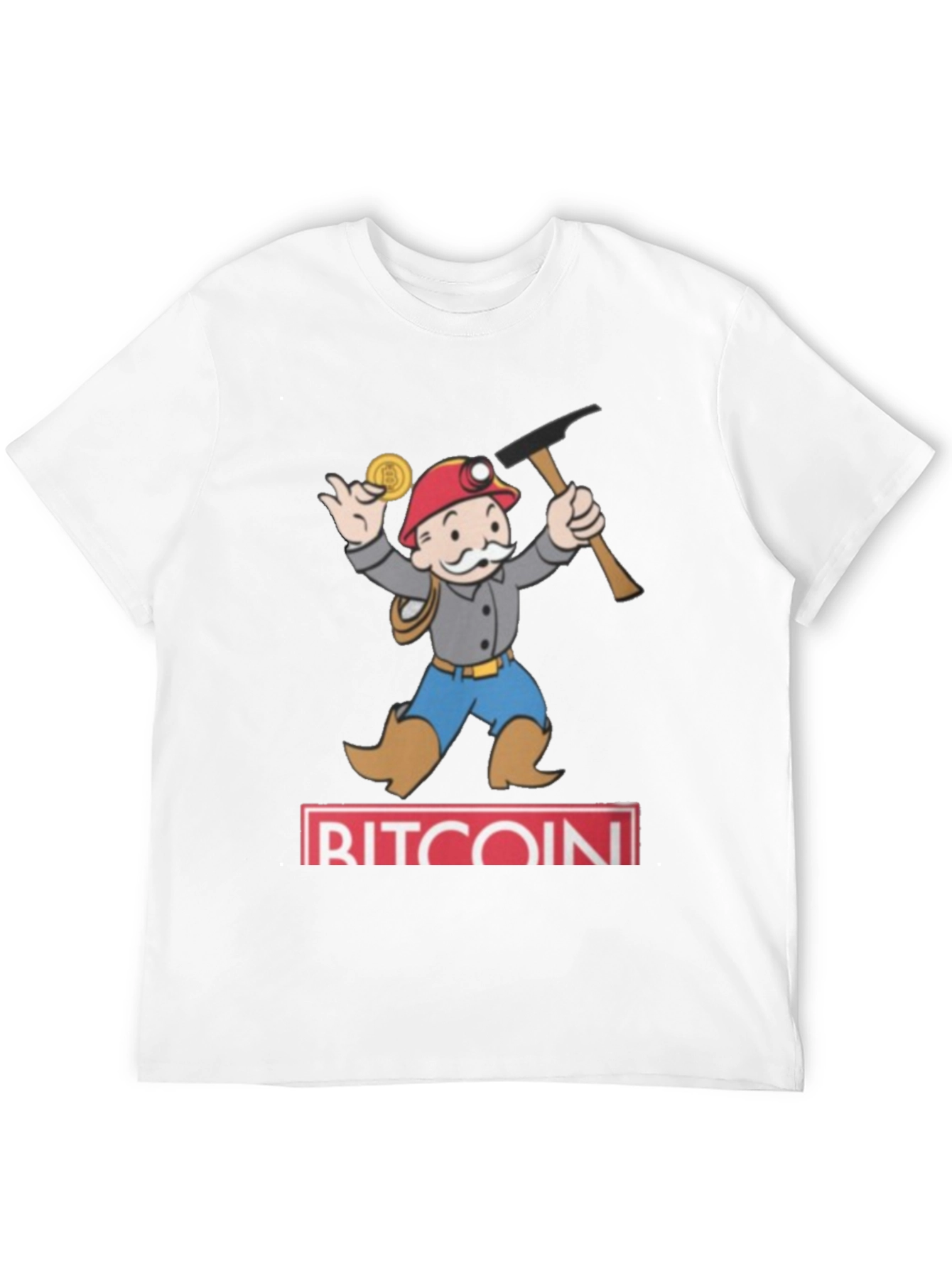 Bitcoin Miner Cartoon T-Shirt - Black Cotton Blend