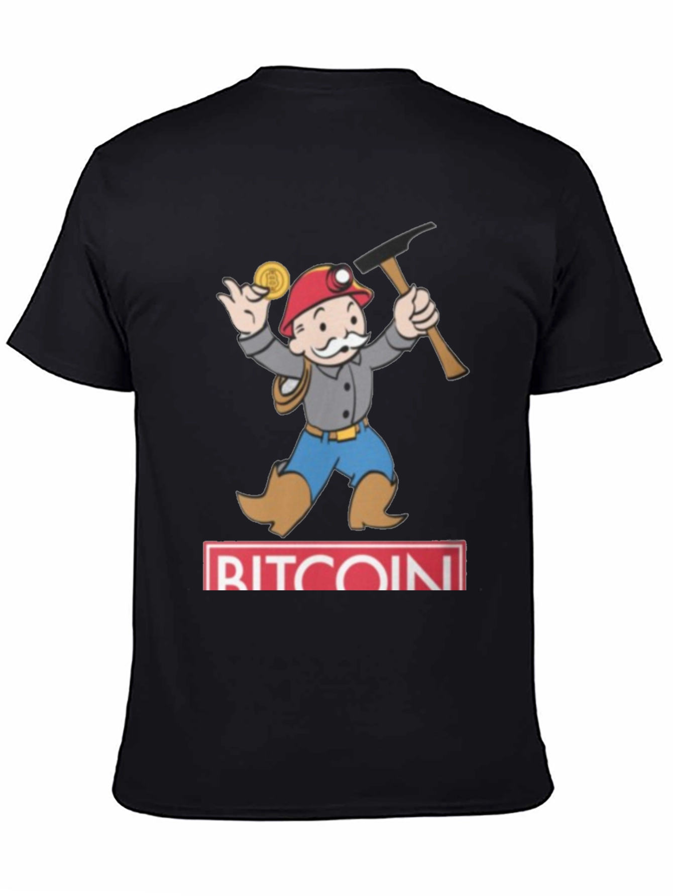 Bitcoin Miner Cartoon T-Shirt - Black Cotton Blend