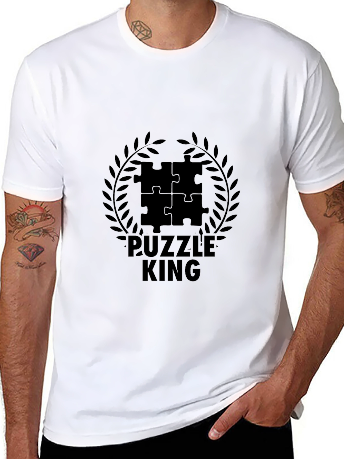 Puzzle King Black Graphic Tee