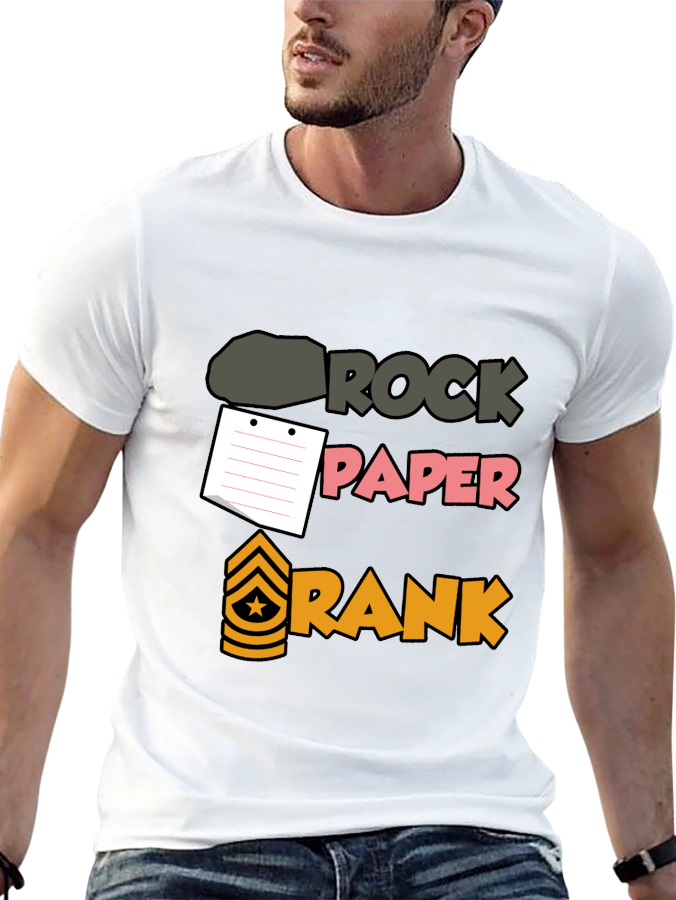 Rock Paper Rank Funny T-Shirt