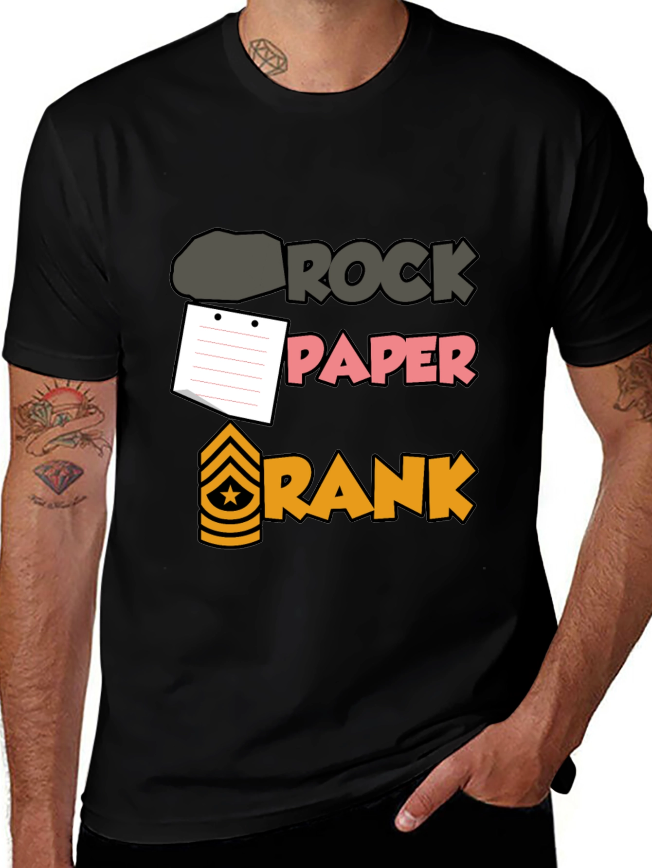 Rock Paper Rank Funny T-Shirt