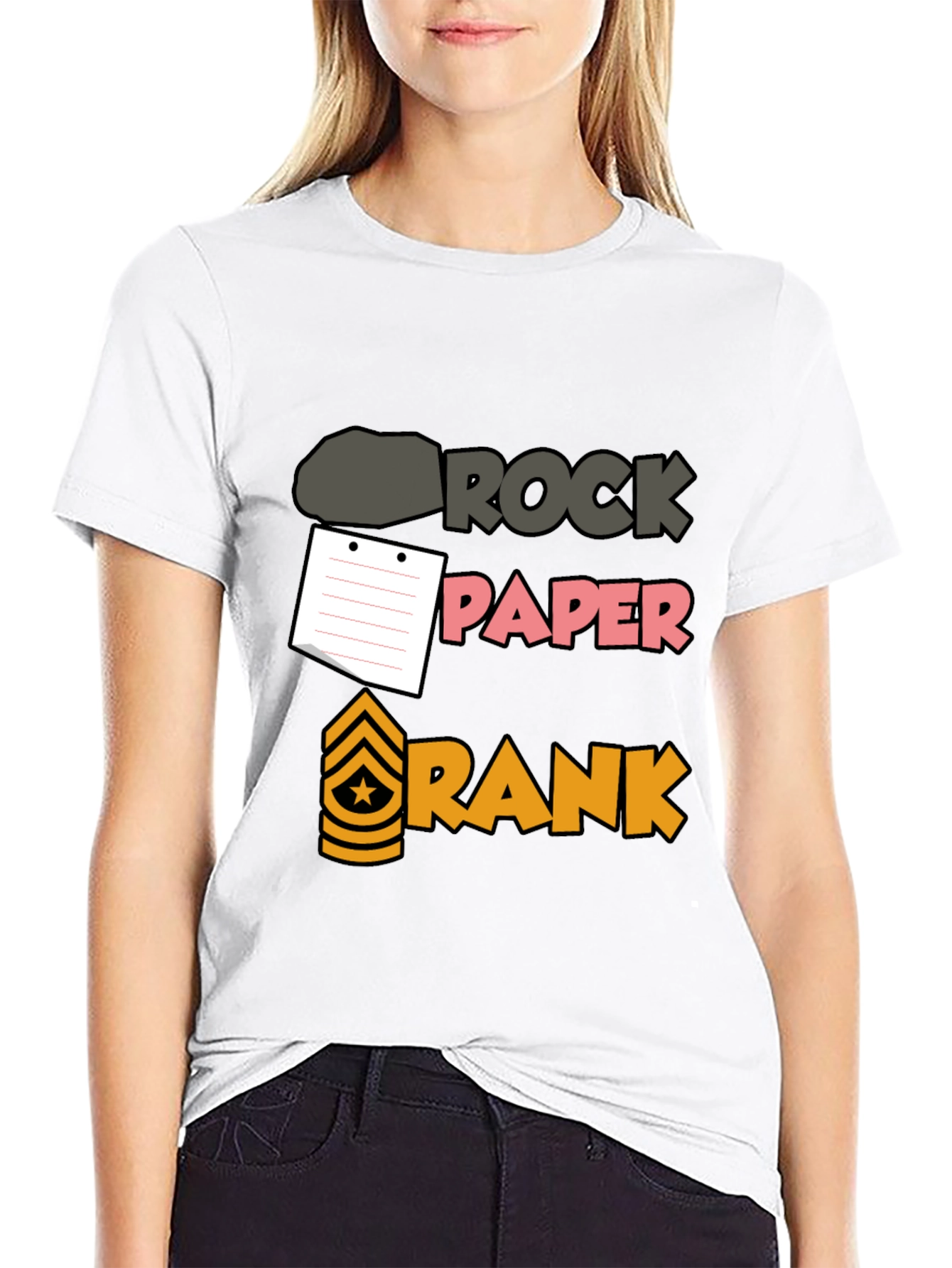 Rock Paper Rank Funny T-Shirt