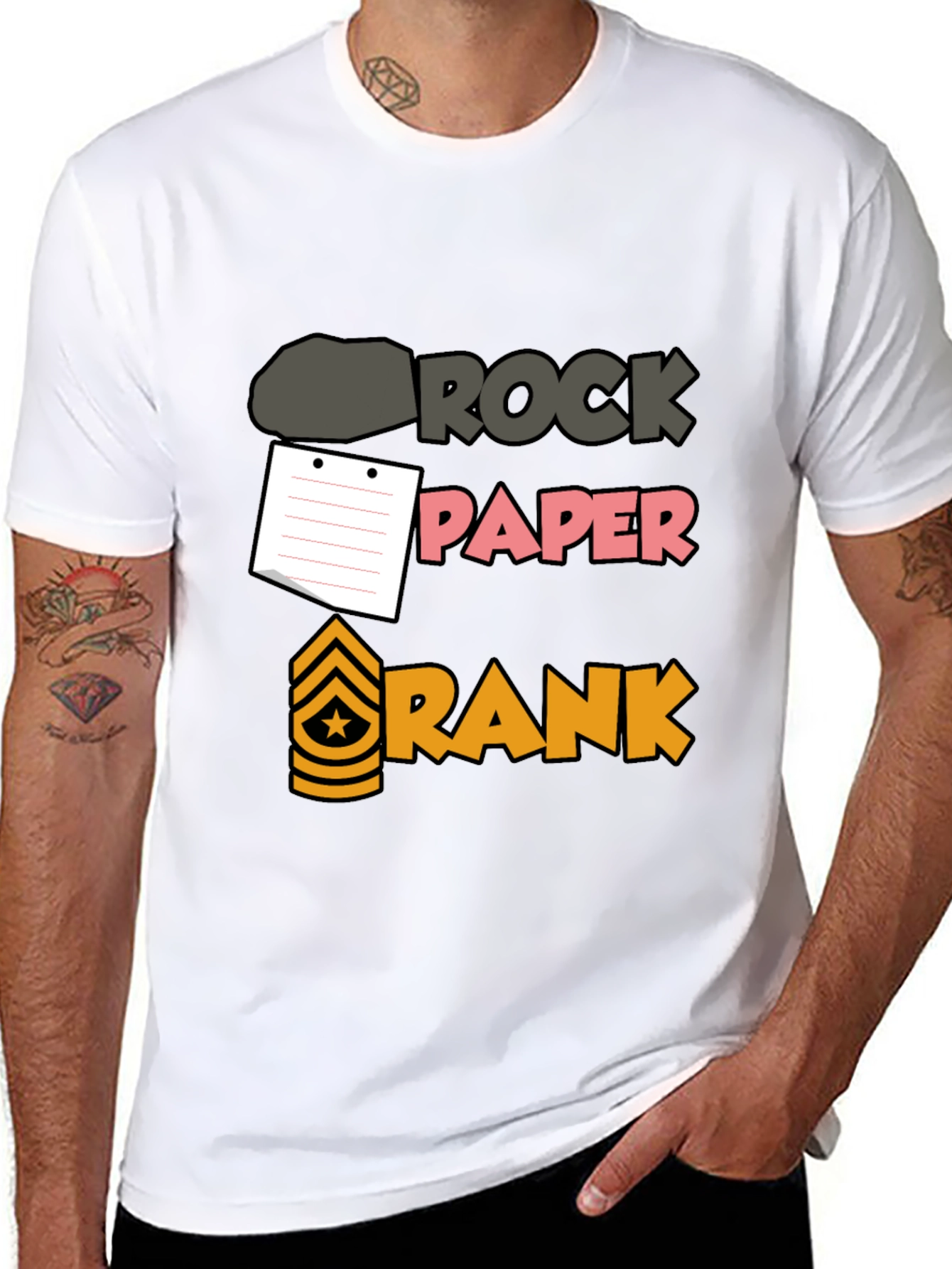 Rock Paper Rank Funny T-Shirt