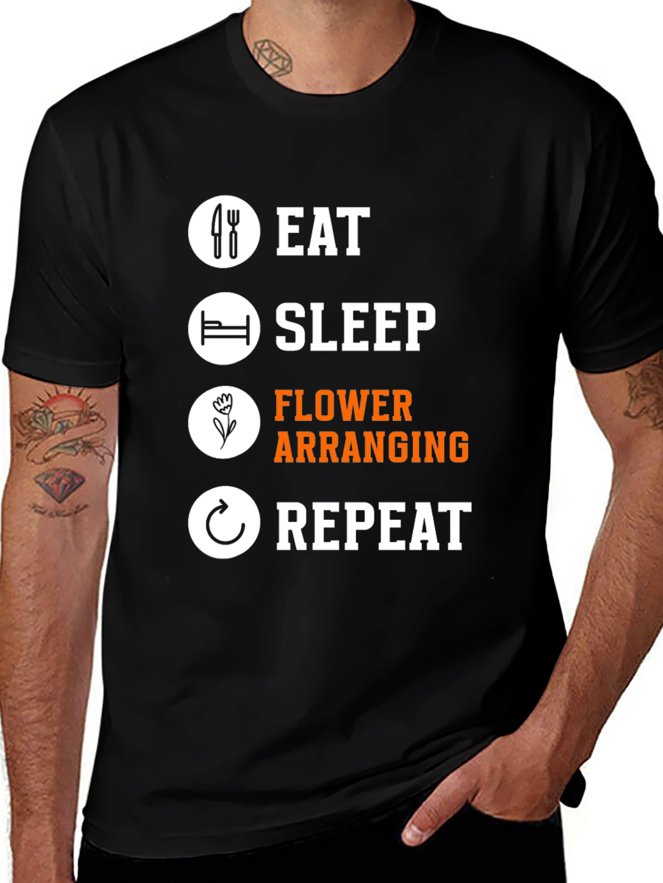 Eat Sleep Flower Arranging Repeat T-Shirt