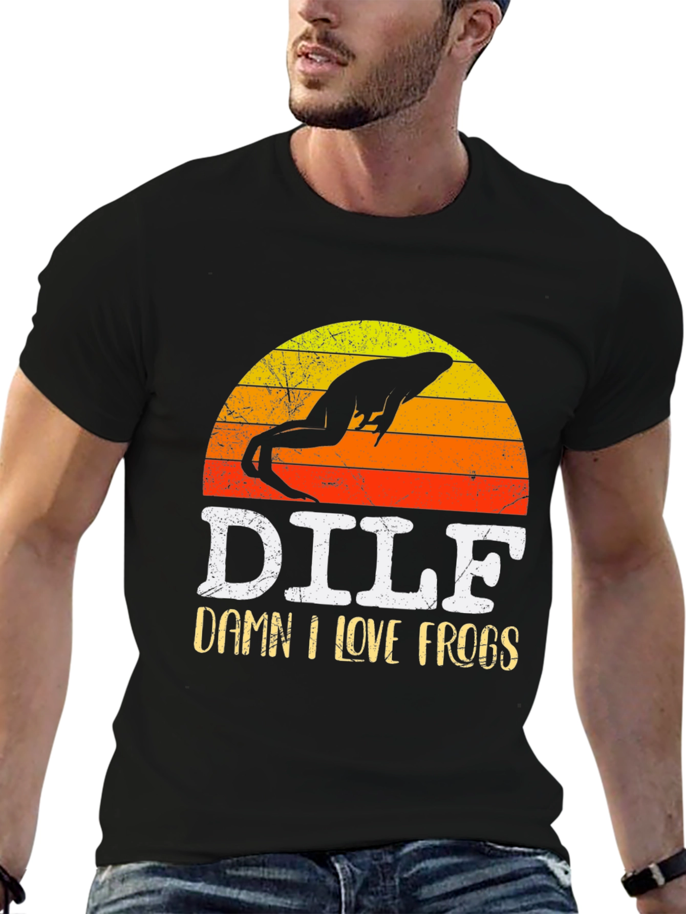DILF Damn I Love Frogs Graphic Tee Shirt