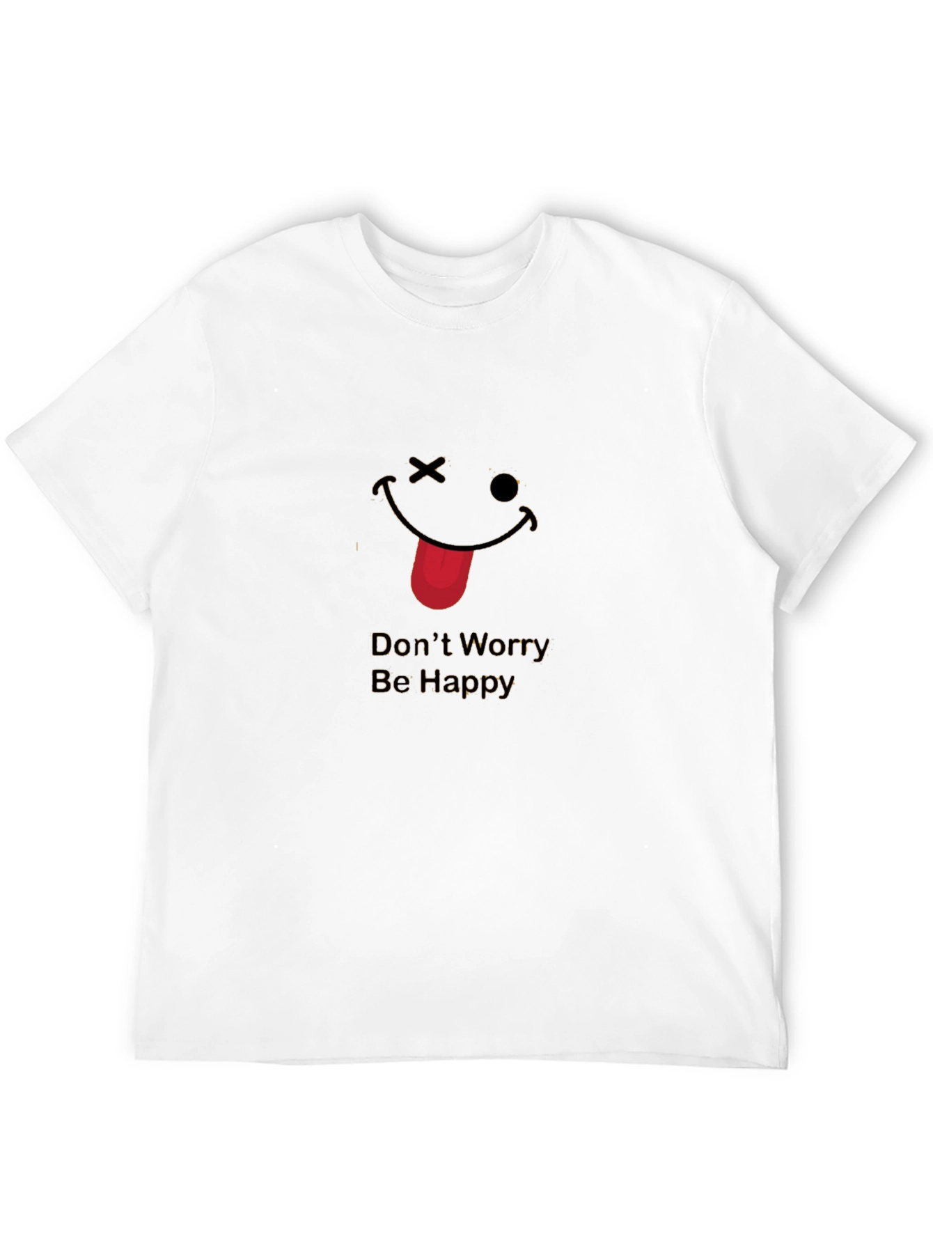 Dont Worry Be Happy Graphic Black T-Shirt