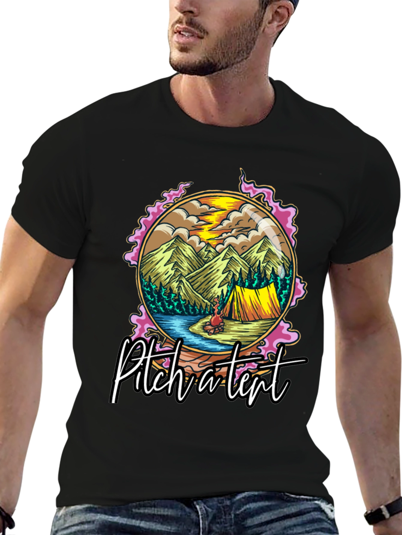 Pitch a Tent Graphic Tee - Camping Adventure T-Shirt