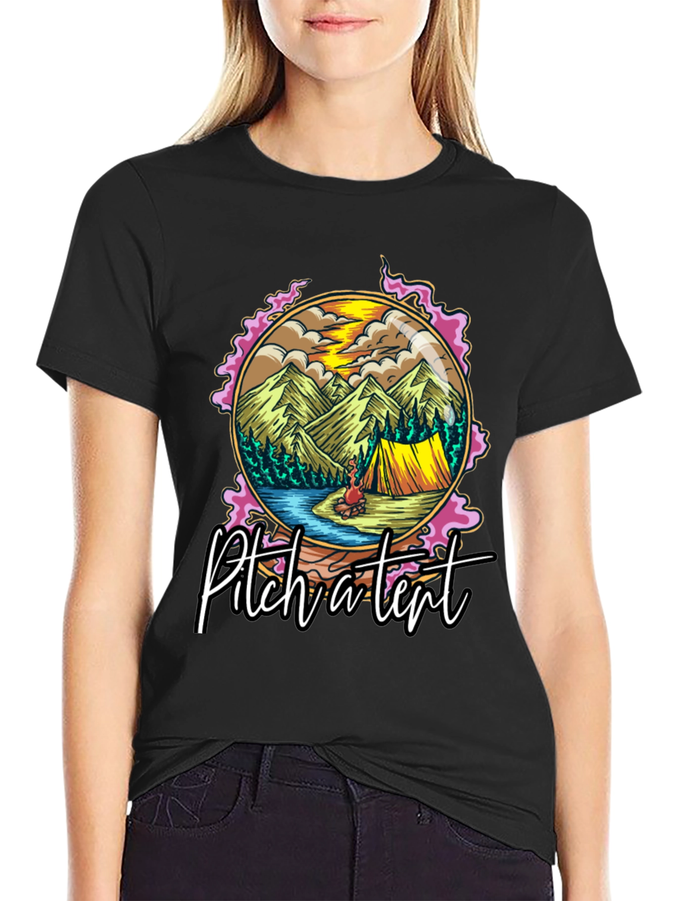 Pitch a Tent Graphic Tee - Camping Adventure T-Shirt