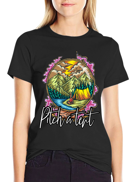 Pitch a Tent Graphic Tee - Camping Adventure T-Shirt