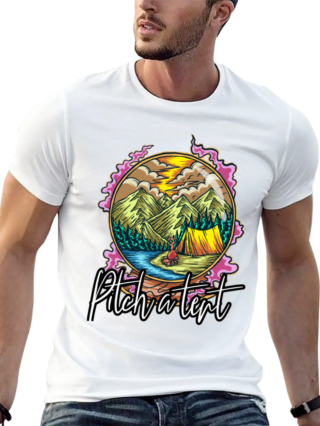 Pitch a Tent Graphic Tee - Camping Adventure T-Shirt