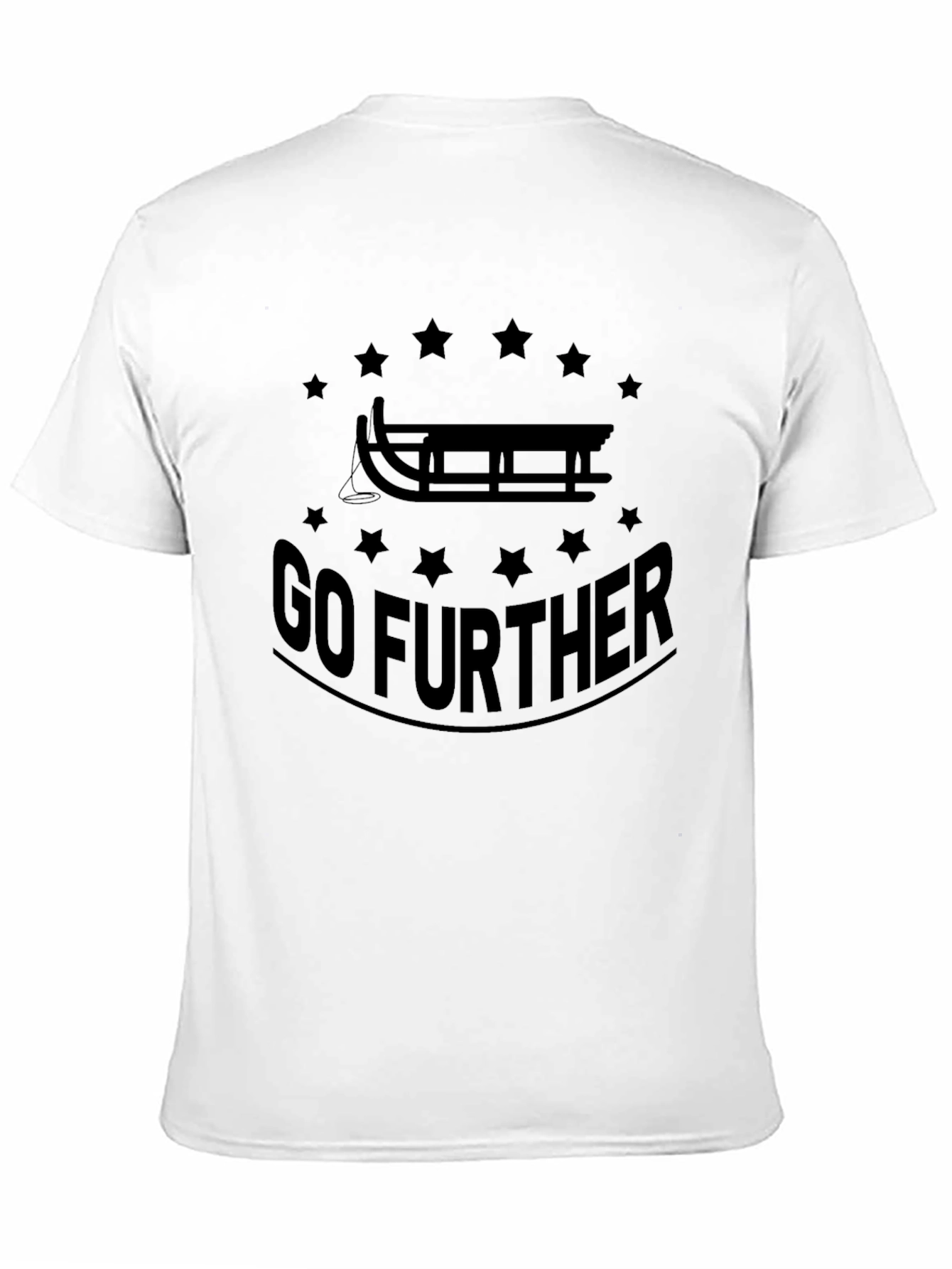 Go Further Sled Graphic Tee - Black Cotton T-Shirt