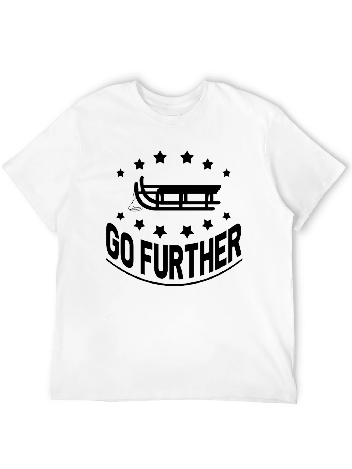 Go Further Sled Graphic Tee - Black Cotton T-Shirt