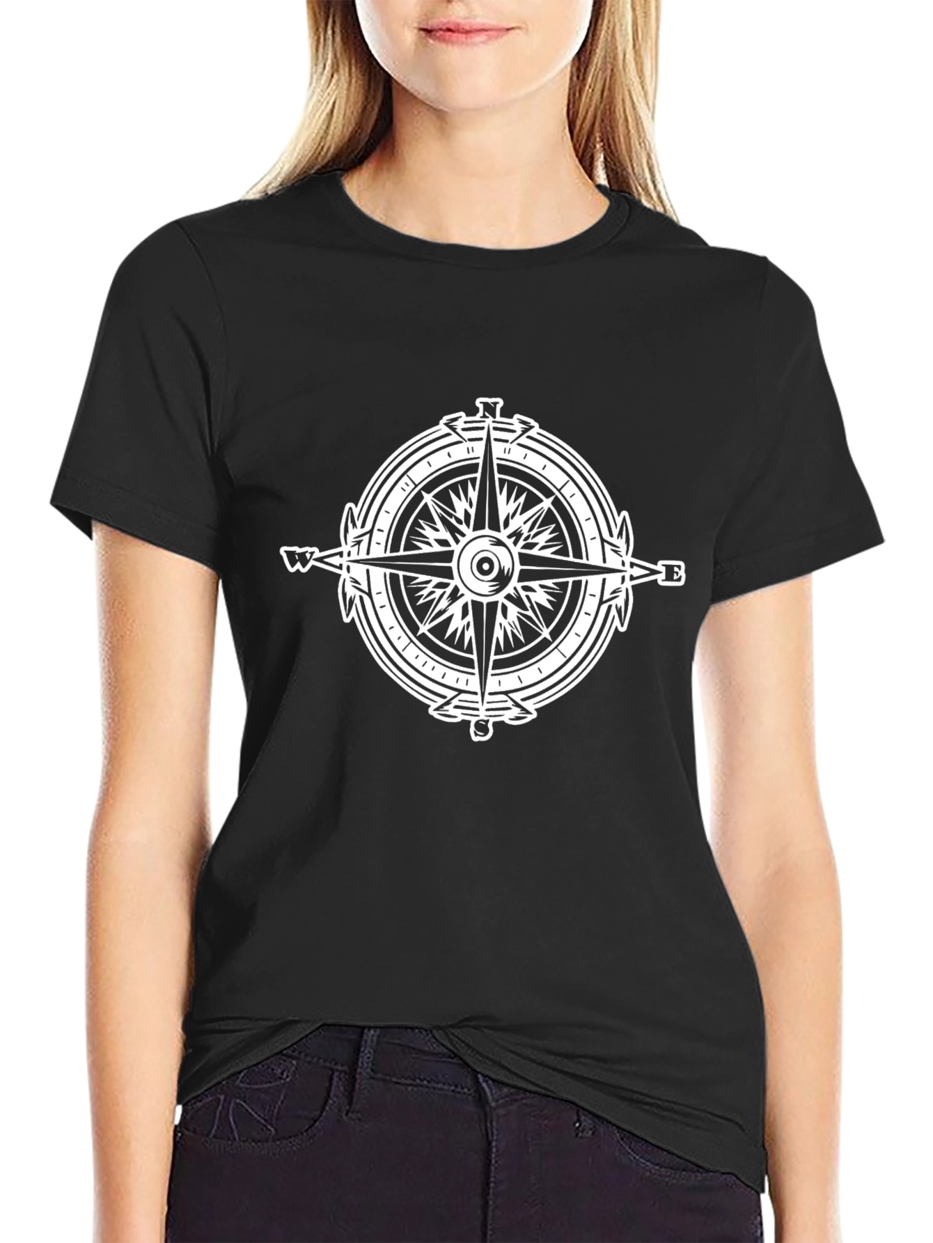 Compass Graphic Black T-Shirt