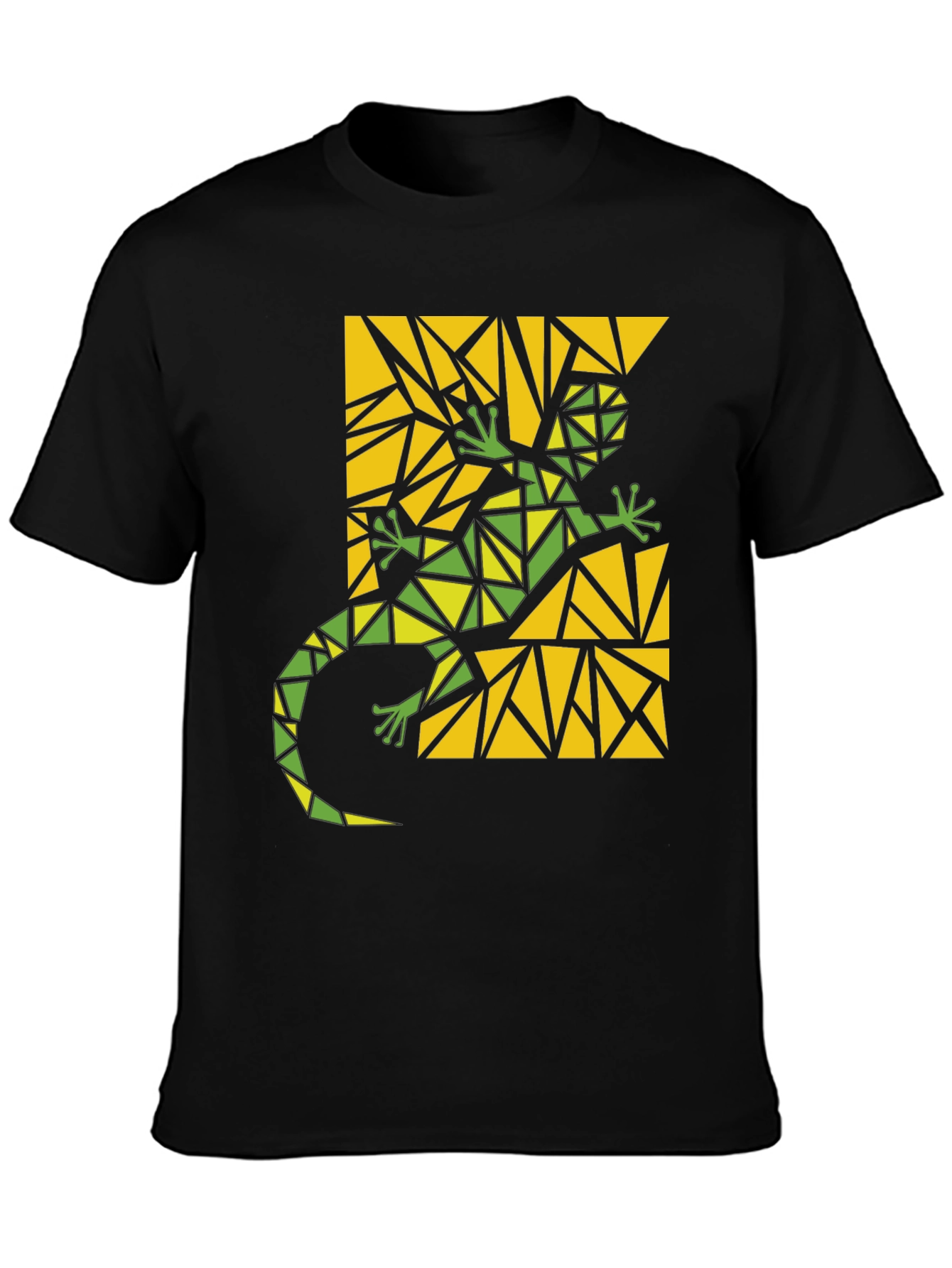 Geometric Lizard Graphic Tee - Modern Art T-Shirt