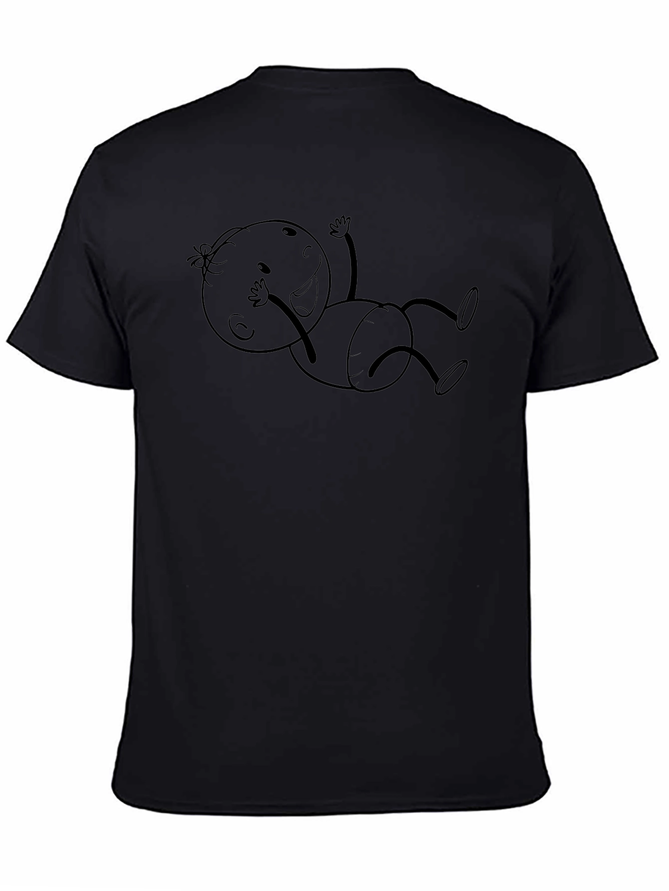 Smiling Baby Graphic Black T-Shirt
