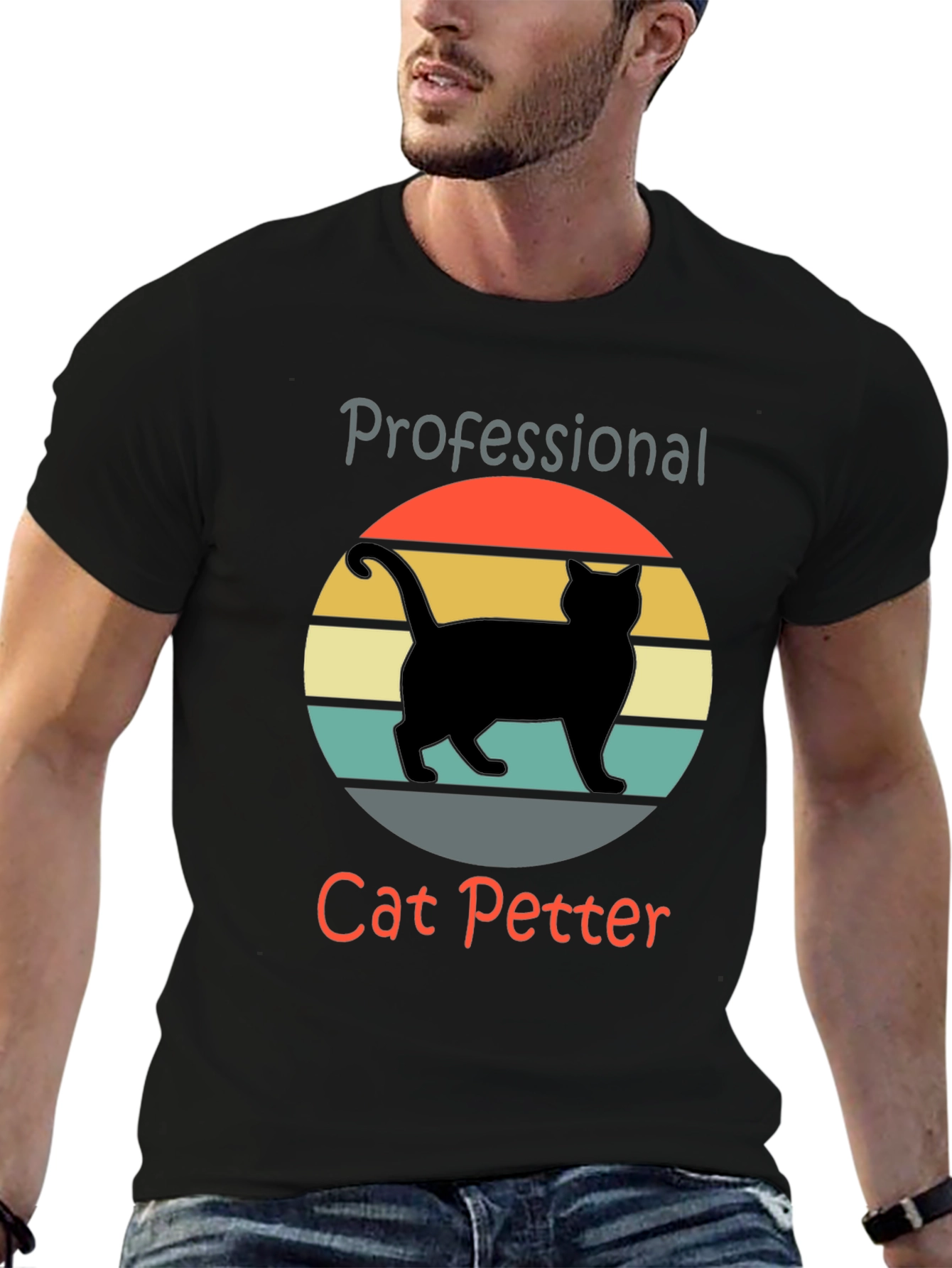 Professional Cat Petter T-Shirt Retro Graphic