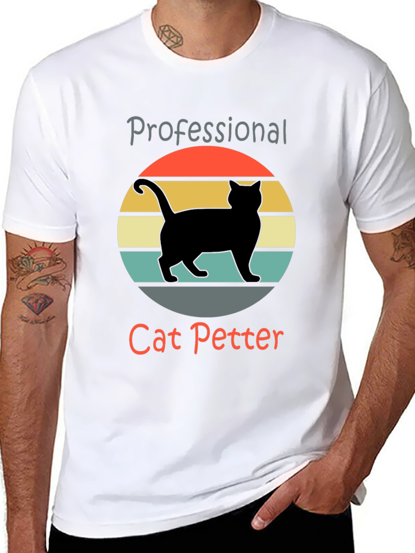 Professional Cat Petter T-Shirt Retro Graphic