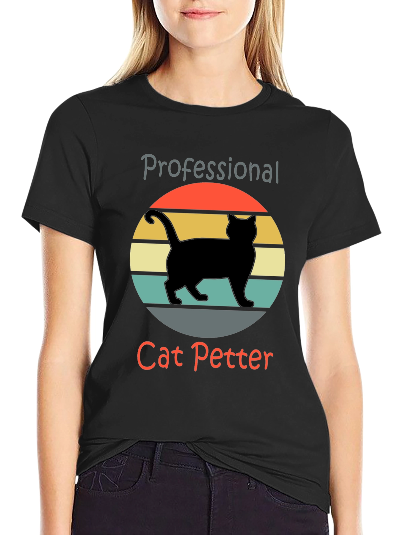 Professional Cat Petter T-Shirt Retro Graphic